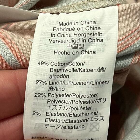 Madewell Striped Puff Sleeve Tapered Linen Jumpsuit Blue Horizon Marant Stripe - Picture 9 of 10